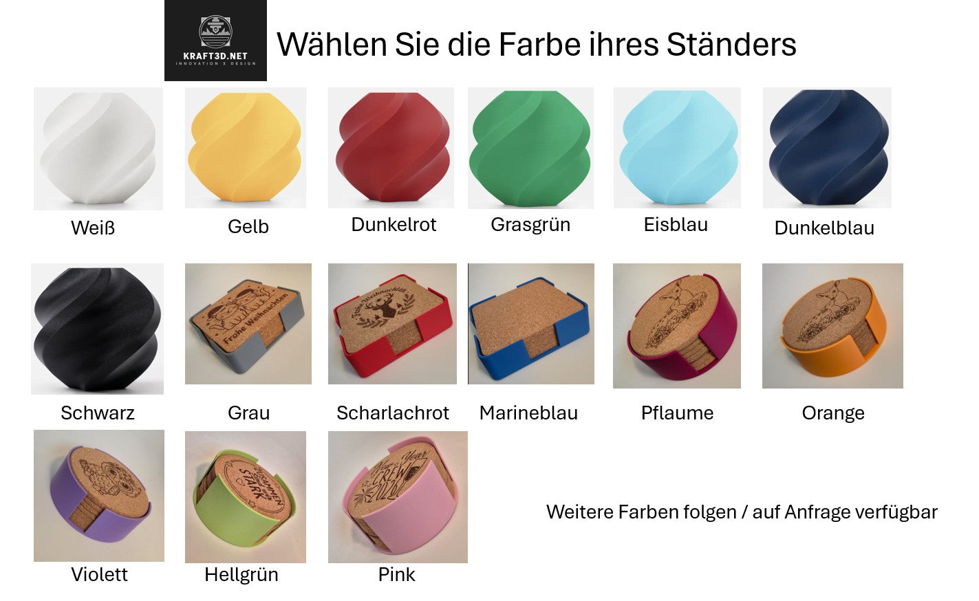 6er Set Kork Untersetzer mit süßem Tiermotiv | Ideales Geschenk für Familien und Kinder inklusive Ständer