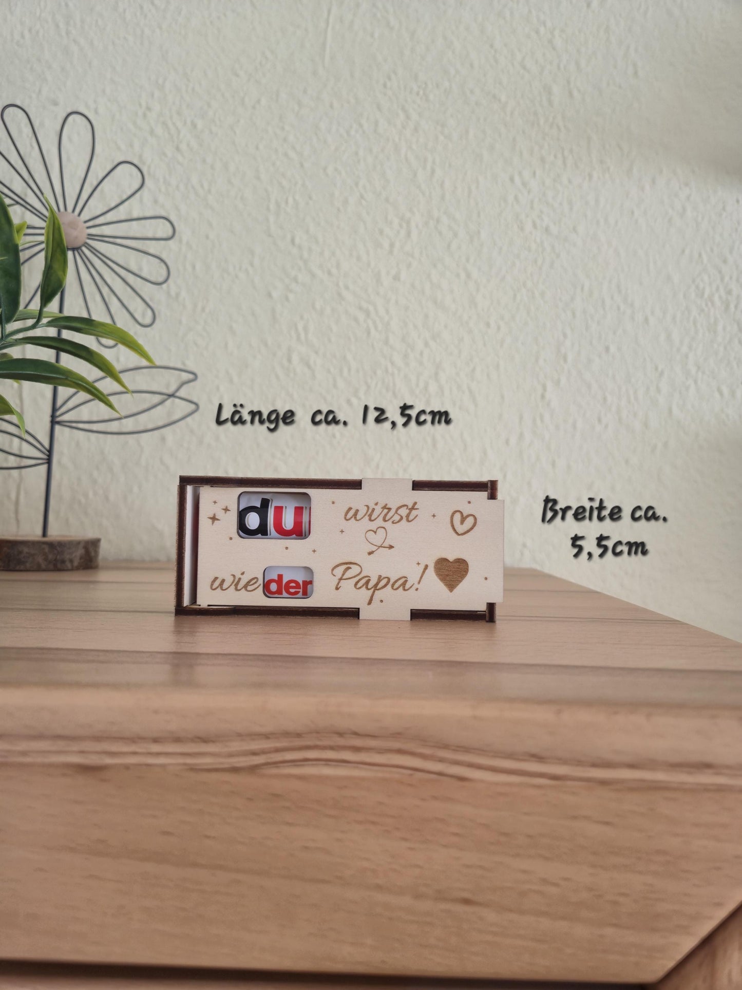 Holz Geschenkbox „Du wirst wieder Papa“ – Schwangerschaft verkünden Geschenk, Papa Überraschung, Baby Ankündigung, werdender Vater Geschenk