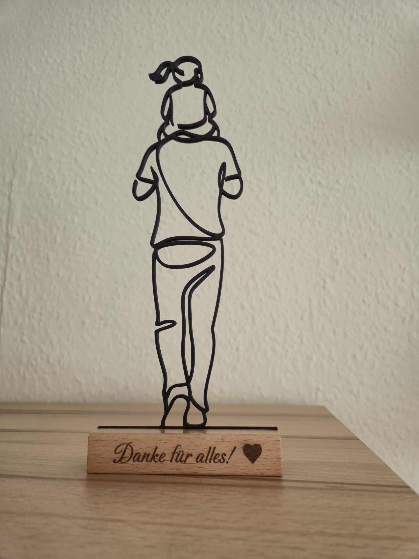 Deko Aufsteller Vater+Tochter • personalisierbar • Geschenkidee für Papa • Geschenke für Papa / Männer zum Geburtstag • Mit Holz Standfuß