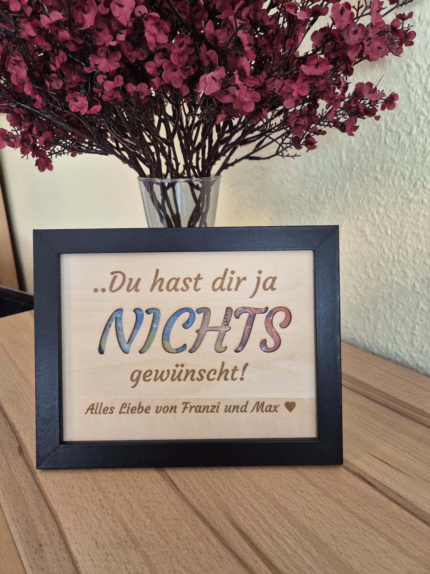 Geldgeschenk zum Geburtstag - Gerahmtes Geldgeschenk für Männer und Frauen