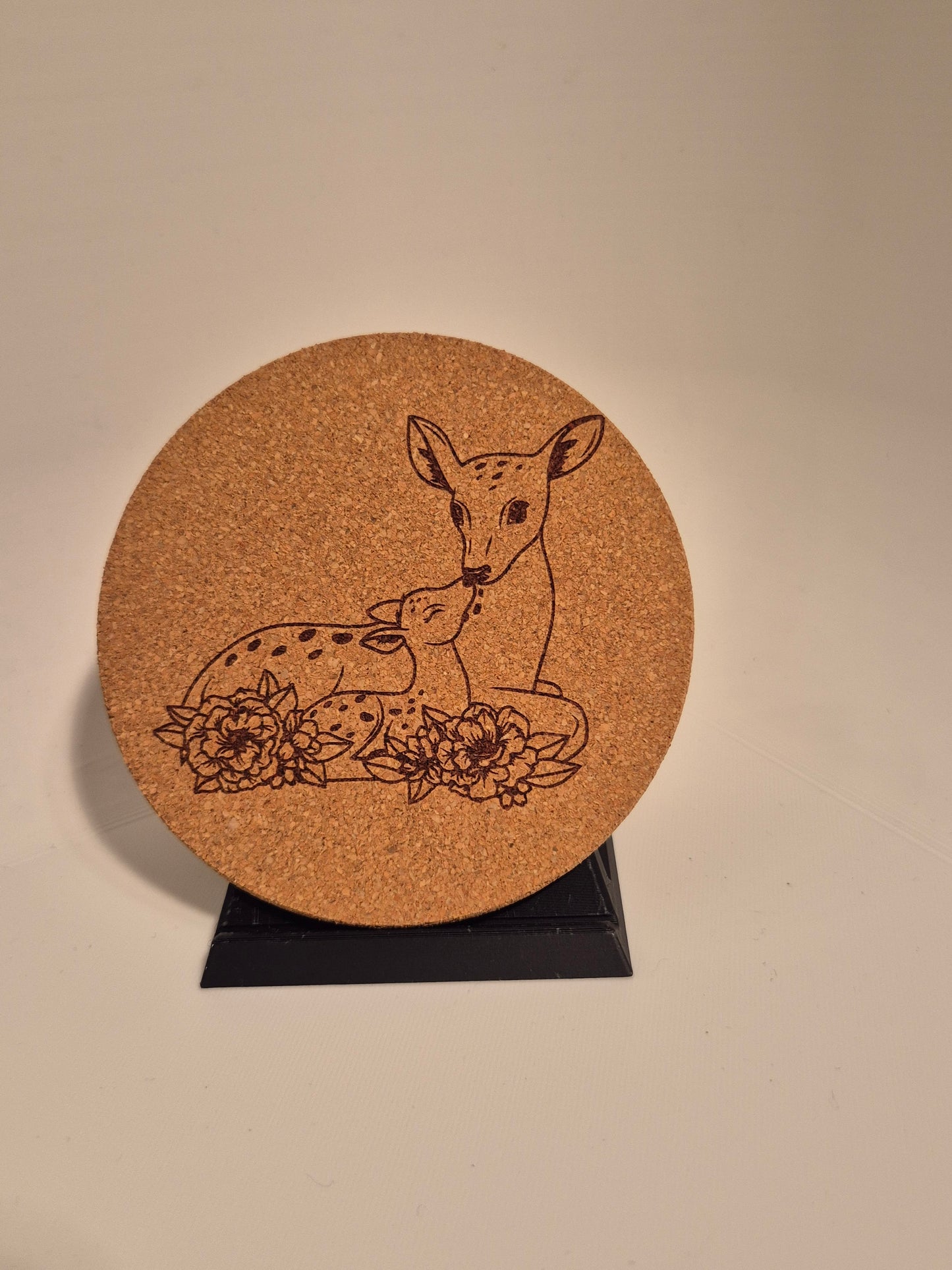 6er Set Kork Untersetzer mit süßem Tiermotiv | Ideales Geschenk für Familien und Kinder inklusive Ständer