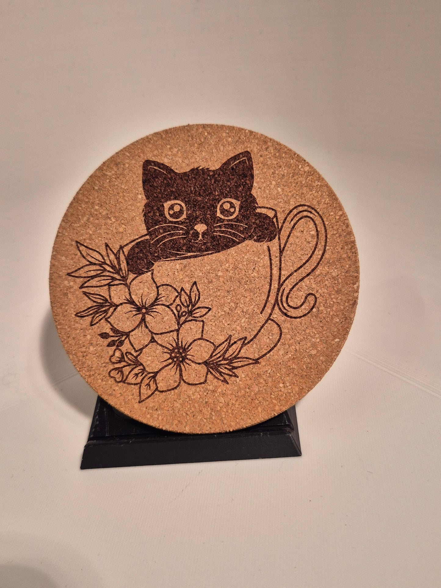 6er Set Kork Untersetzer mit süßem Tiermotiv | Ideales Geschenk für Familien und Kinder inklusive Ständer