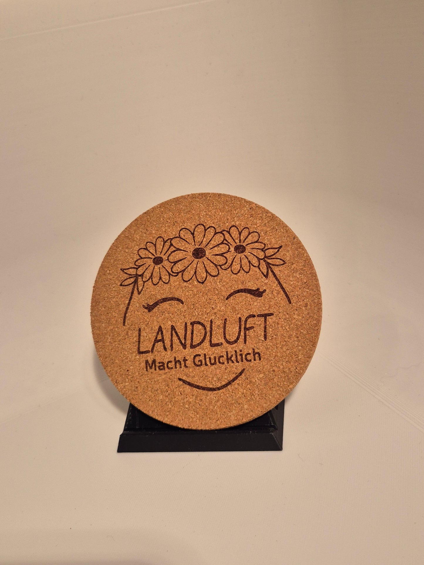 6er Set Kork Untersetzer - Motiv Landleben | Dorfleben | Dorfkind | Inklusive Ständer