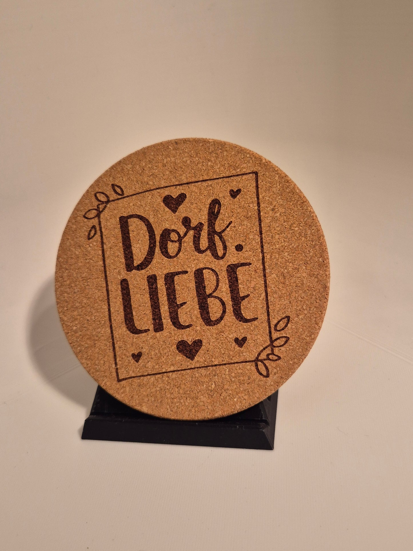 6er Set Kork Untersetzer - Motiv Landleben | Dorfleben | Dorfkind | Inklusive Ständer