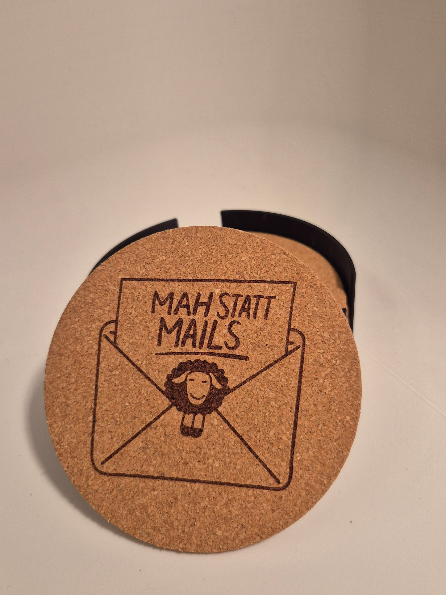 6er Set Kork Untersetzer - Motiv Landleben | Dorfleben | Dorfkind | Inklusive Ständer