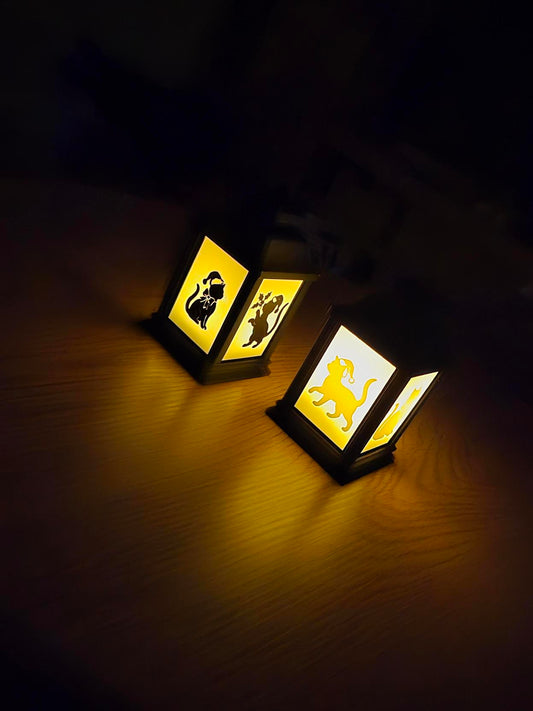 Weihnachts-Laterne für LED Teelichter mit süßem Katzenmotiv