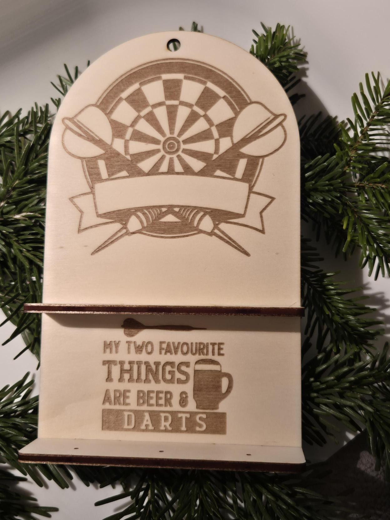 Personalisierbare Dart Halterung | Halter für 3 Darts | Ideales Geschenk unter Freunden / Männer Geschenk