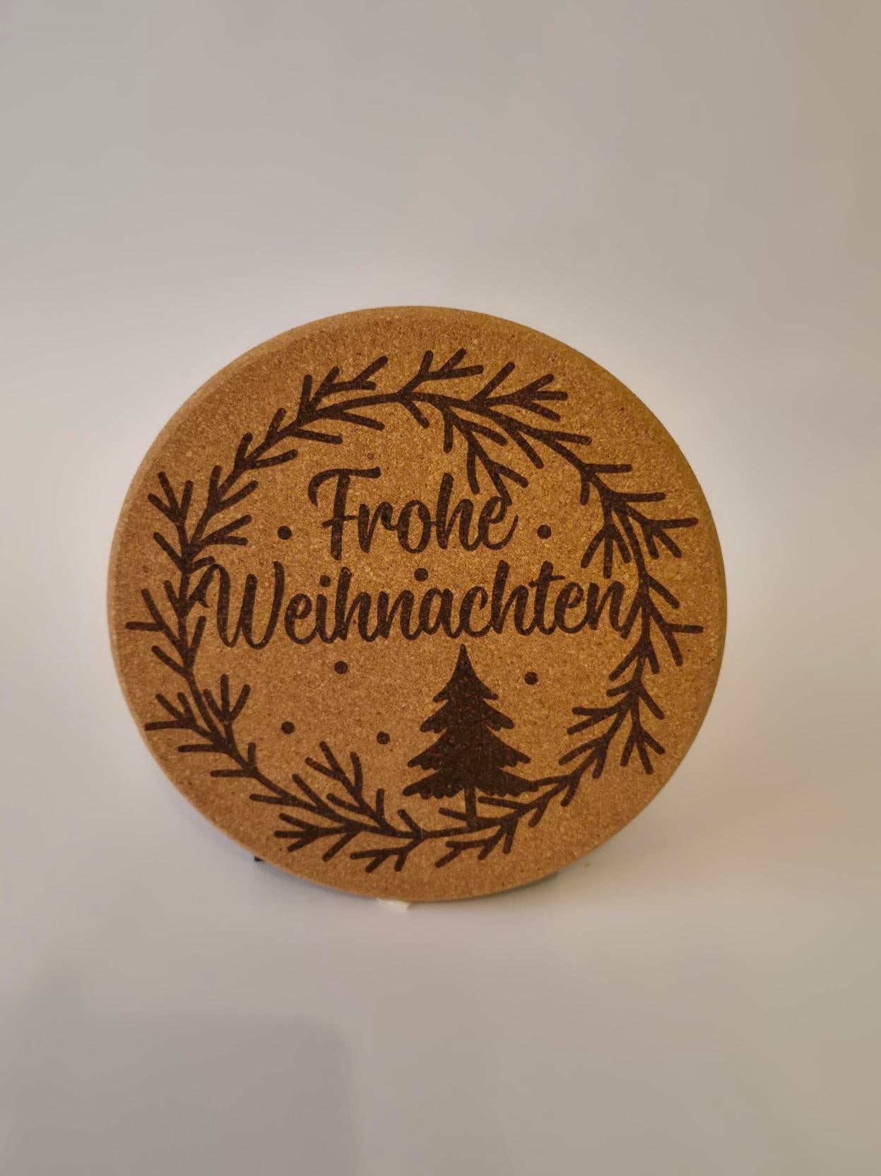 Topfuntersetzer mit Weihnachtsmotiv | Wunschmotiv wählbar Kork Untersetzer ø20cm Weihnachten