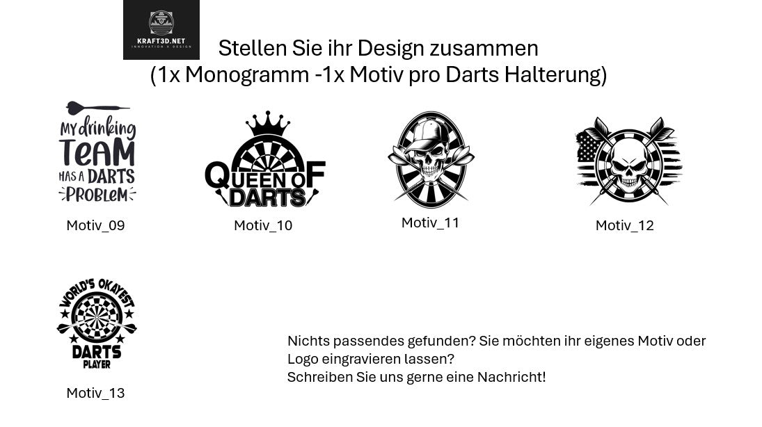 Personalisierbare Dart Halterung | Halter für 3 Darts | Ideales Geschenk unter Freunden / Männer Geschenk