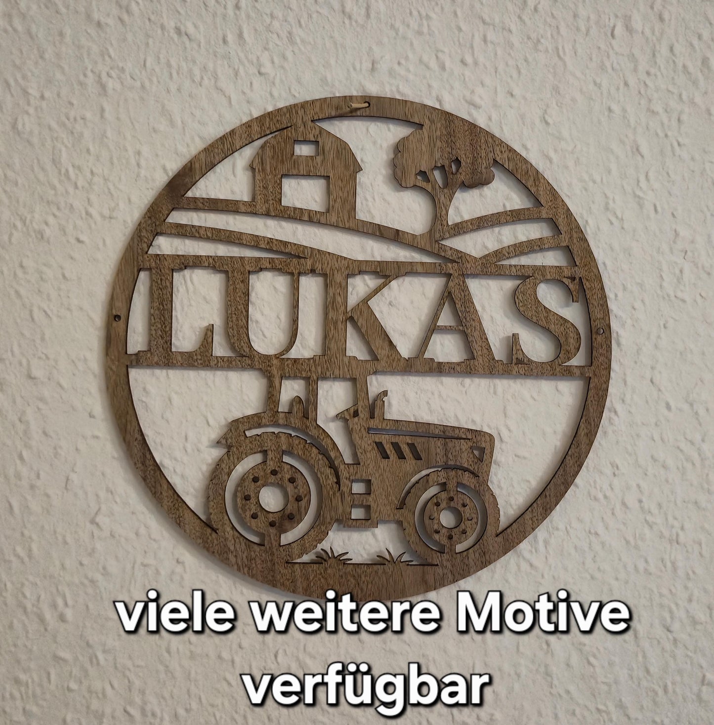 Personalisiertes Holz Namensschild mit Wunschmotiv Türschild – Kinderzimmer Deko – Geschenk für Kinder – Wanddeko aus Holz
