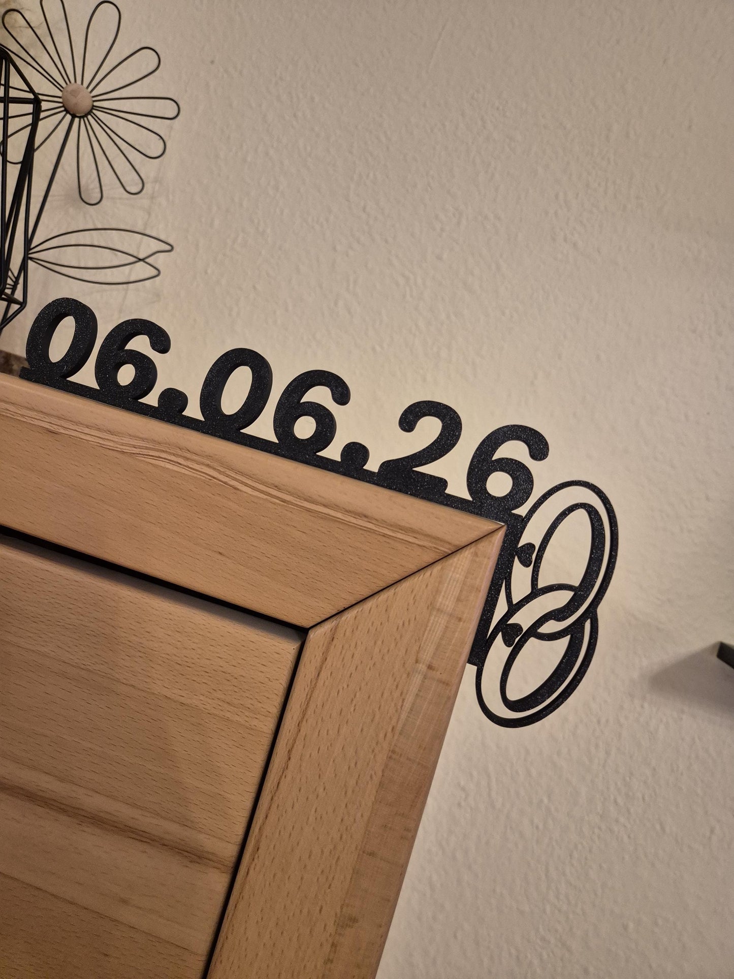 Personalisierter Door Topper mit Hochzeitstag | Türrahmen Deko mit Datum | Hochzeitsgeschenk | Jahrestag Geschenk | Valentinstag