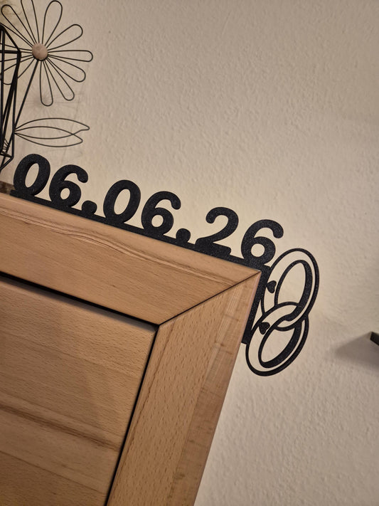 Personalisierter Door Topper mit Hochzeitstag | Türrahmen Deko mit Datum | Hochzeitsgeschenk | Jahrestag Geschenk | Valentinstag