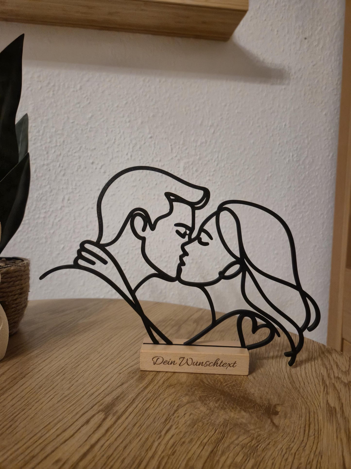 Personalisierbarer Liebespaar Deko Aufsteller, moderne Line Art Dekoration,  Valentinstag Geschenk | Geschenkidee für Frau oder Freundin