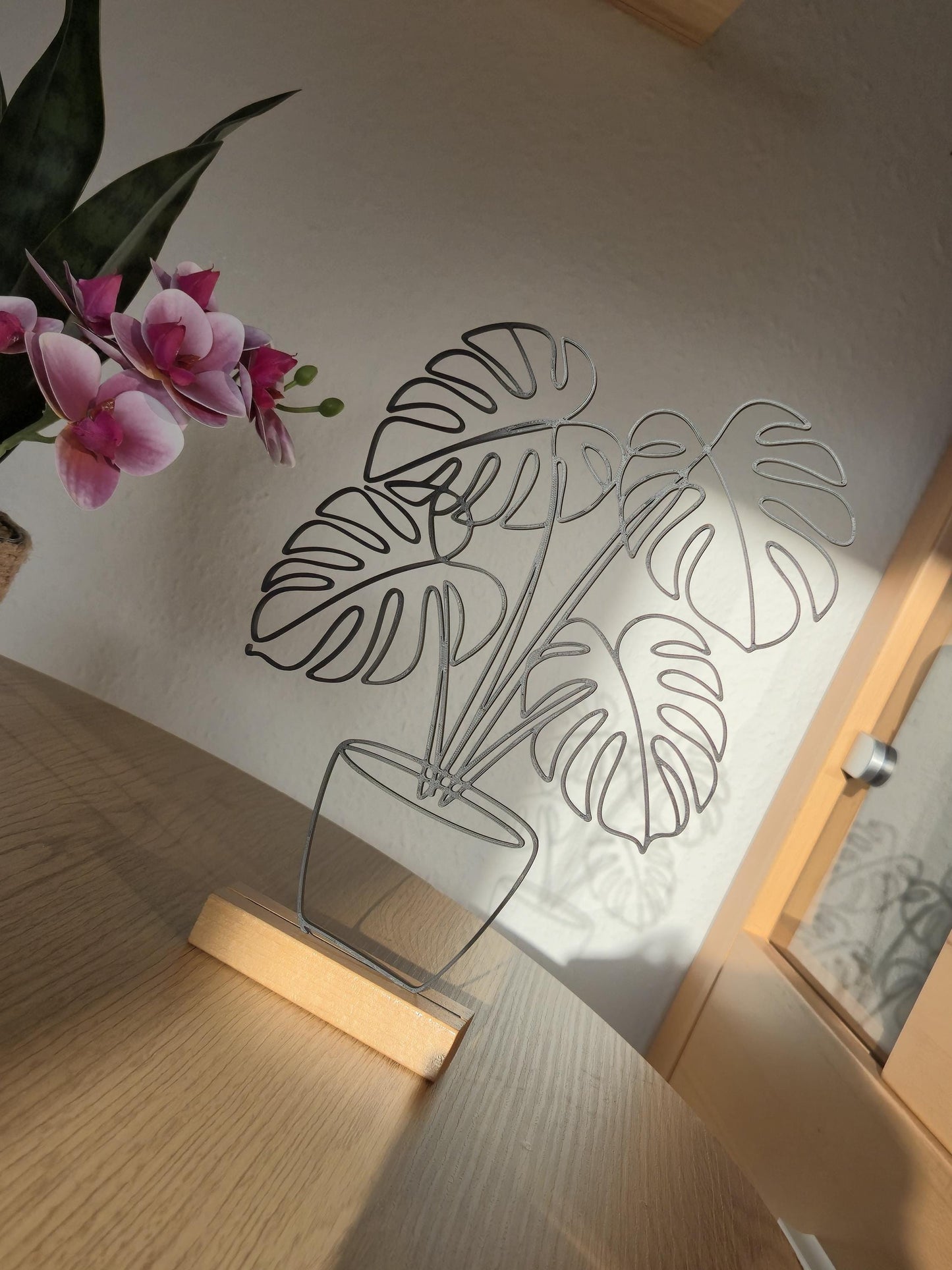 Line Art Dekoration Monstera Pflanze, moderne 3D Druck Dekoration
