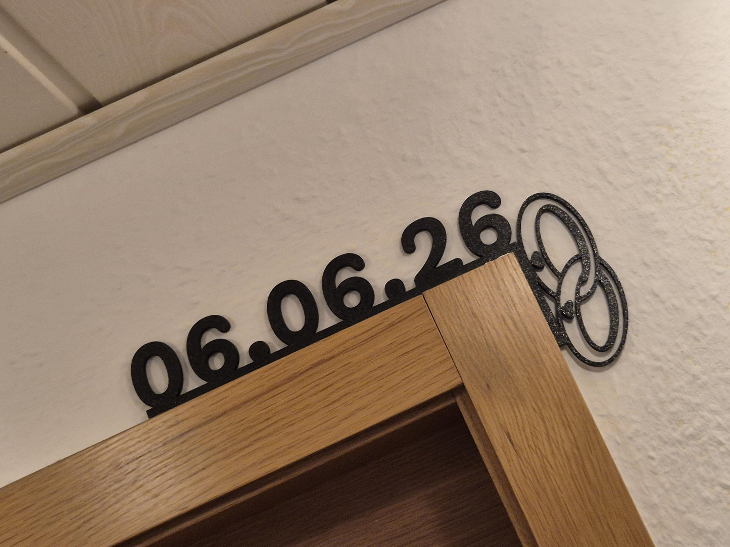 Personalisierter Door Topper mit Hochzeitstag | Türrahmen Deko mit Datum | Hochzeitsgeschenk | Jahrestag Geschenk | Valentinstag