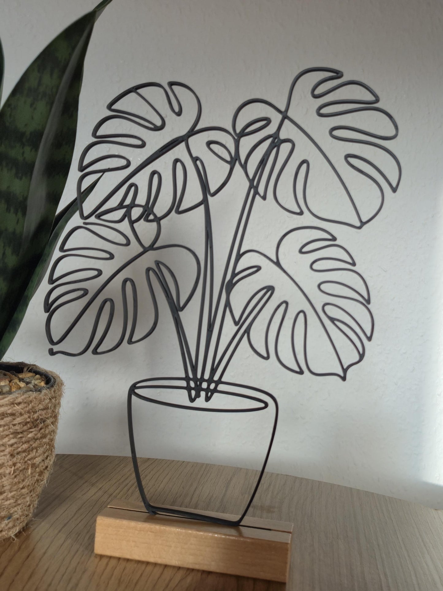Line Art Dekoration Monstera Pflanze, moderne 3D Druck Dekoration