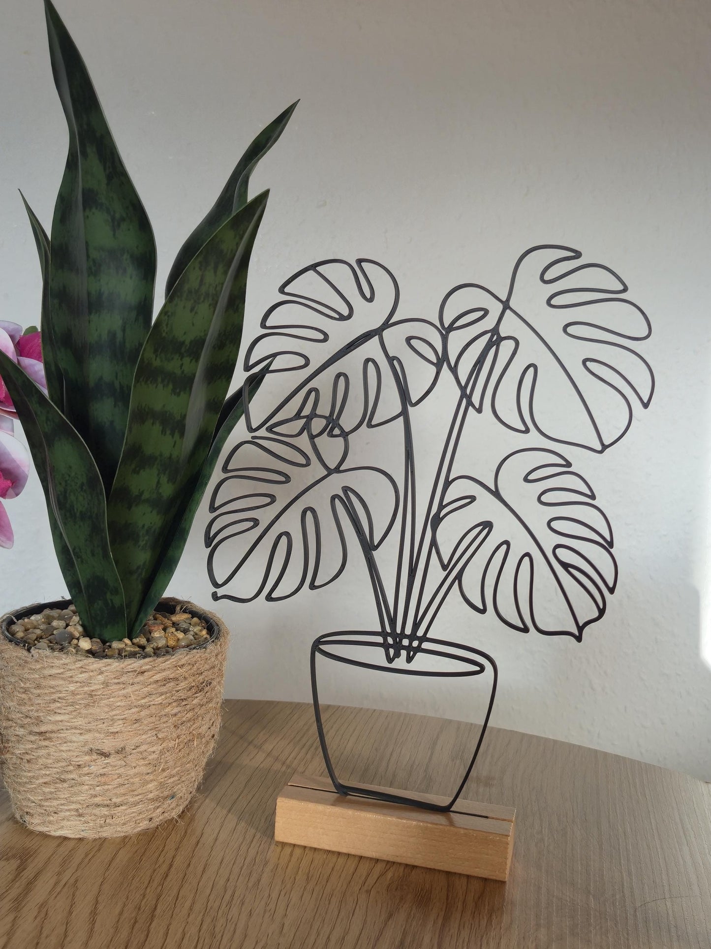 Line Art Dekoration Monstera Pflanze, moderne 3D Druck Dekoration