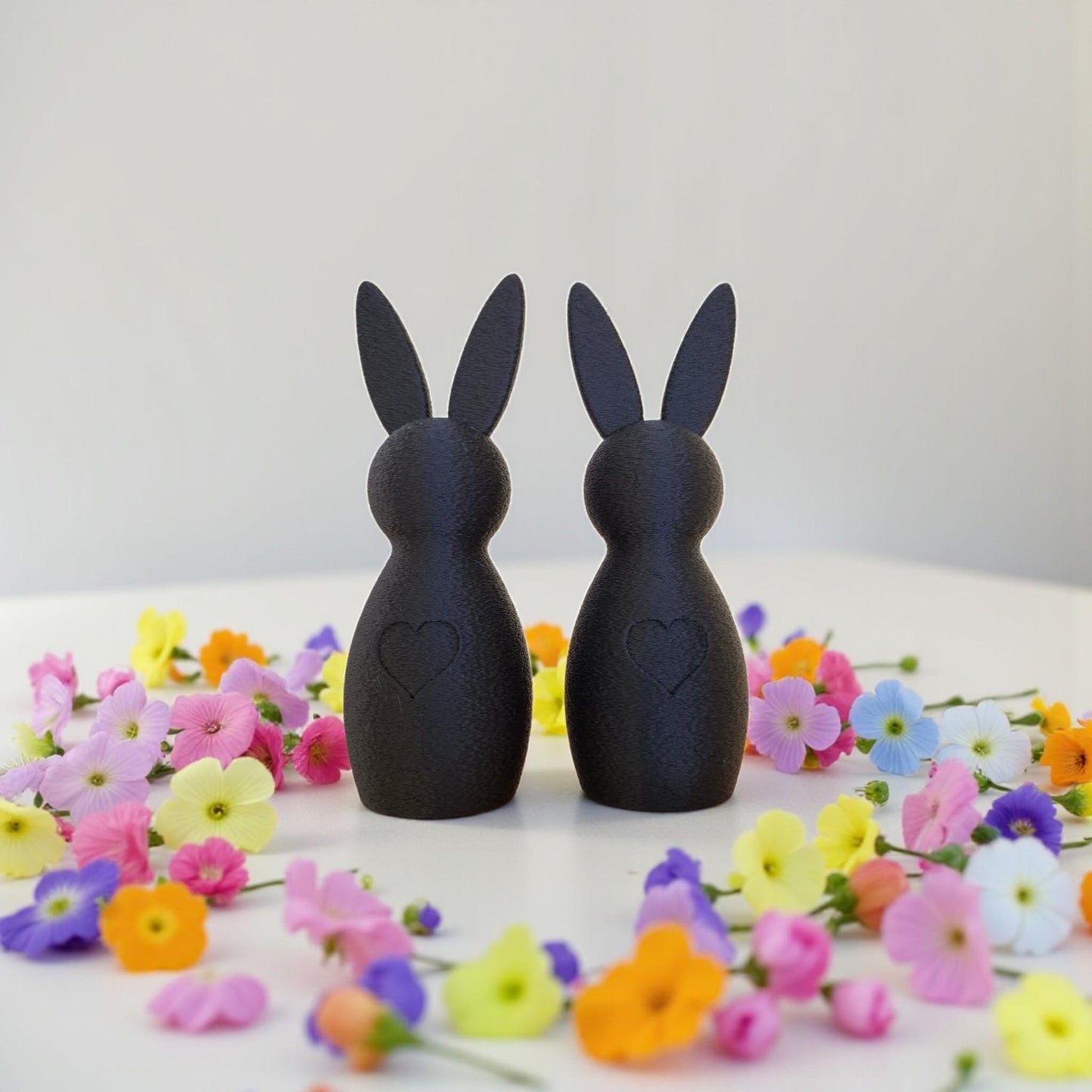 2er Set moderne Osterhasen Figuren 3D gedruckt, Farbe wählbar • moderne minimalistische Osterdeko • Frühlings Tischdeko Ideen