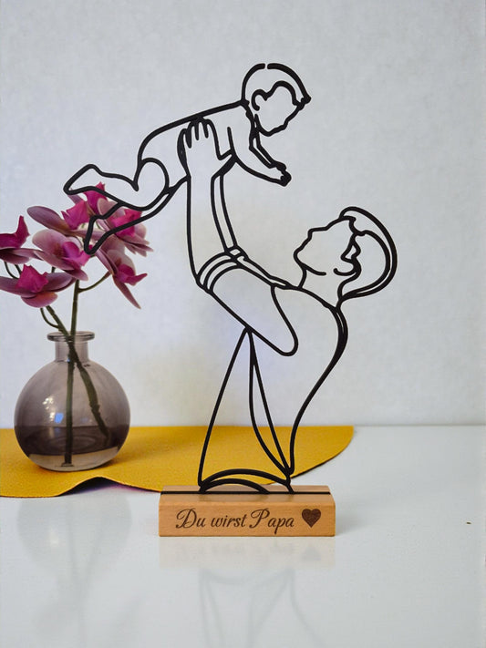 Schwangerschaft verkünden Geschenk• personalisierbarer Deko Aufsteller "Du wirst Papa" • Erster Vatertag Geschenk