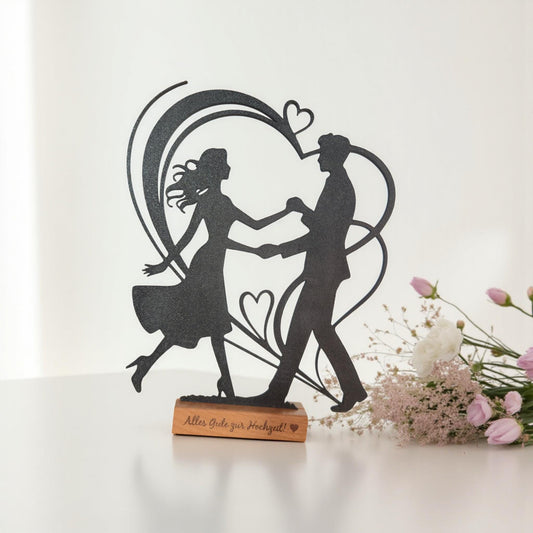 Deko Aufsteller "Tanzendes Paar" • personalisierbar • Geschenk zur Hochzeit • Jahrestag • Dekoration für Paare - Geschenk für das Brautpaar