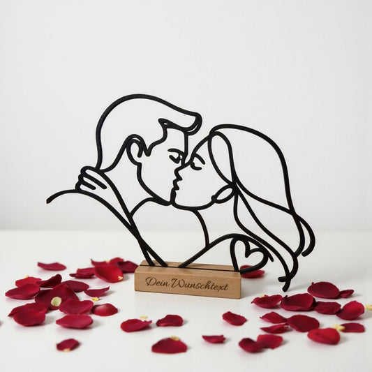 Personalisierbarer Liebespaar Deko Aufsteller, moderne Line Art Dekoration,  Valentinstag Geschenk | Geschenkidee für Frau oder Freundin