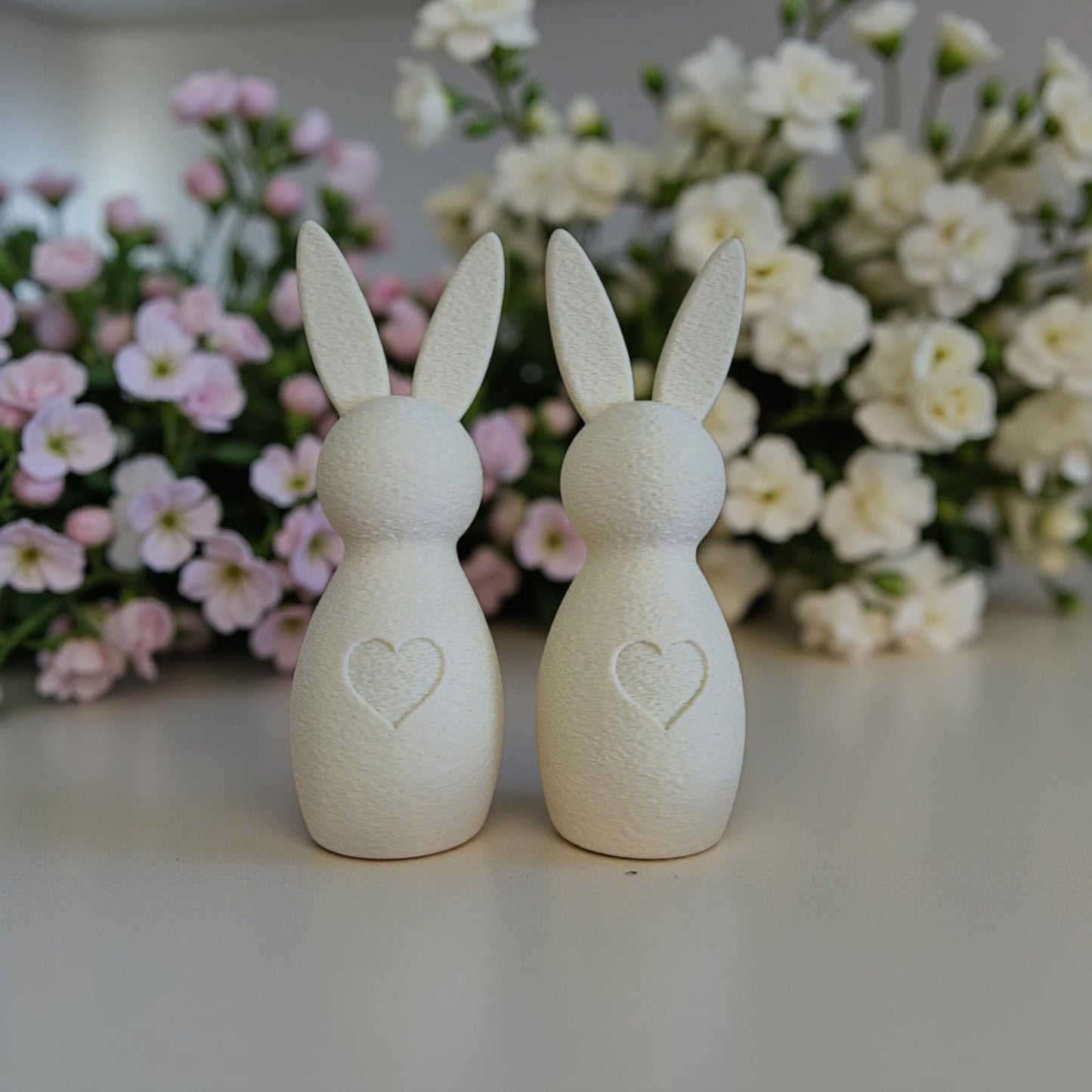 2er Set moderne Osterhasen Figuren 3D gedruckt, Farbe wählbar • moderne minimalistische Osterdeko • Frühlings Tischdeko Ideen