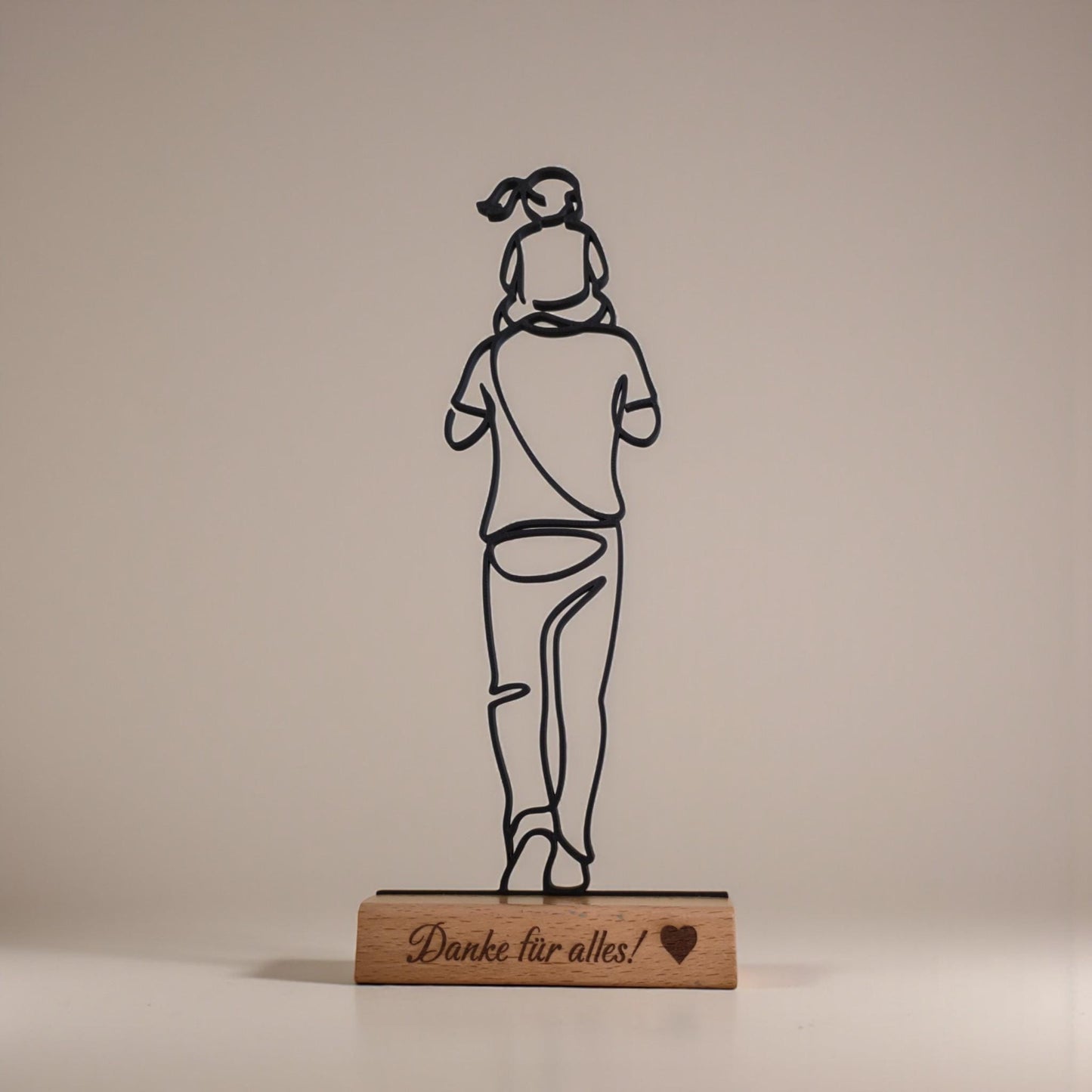 Deko Aufsteller Vater+Tochter • personalisierbar • Geschenkidee für Papa • Geschenke für Papa / Männer zum Geburtstag • Mit Holz Standfuß