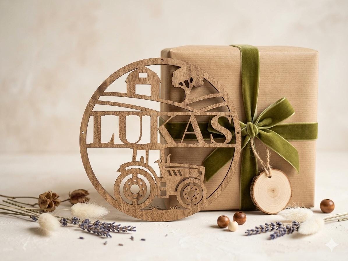 Personalisiertes Holz Namensschild mit Wunschmotiv Türschild – Kinderzimmer Deko – Geschenk für Kinder – Wanddeko aus Holz