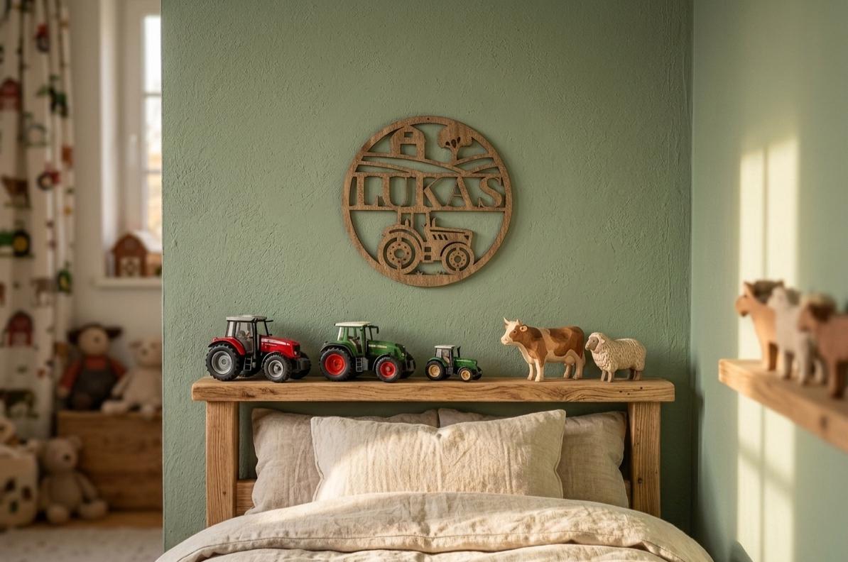 Personalisiertes Holz Namensschild mit Wunschmotiv Türschild – Kinderzimmer Deko – Geschenk für Kinder – Wanddeko aus Holz