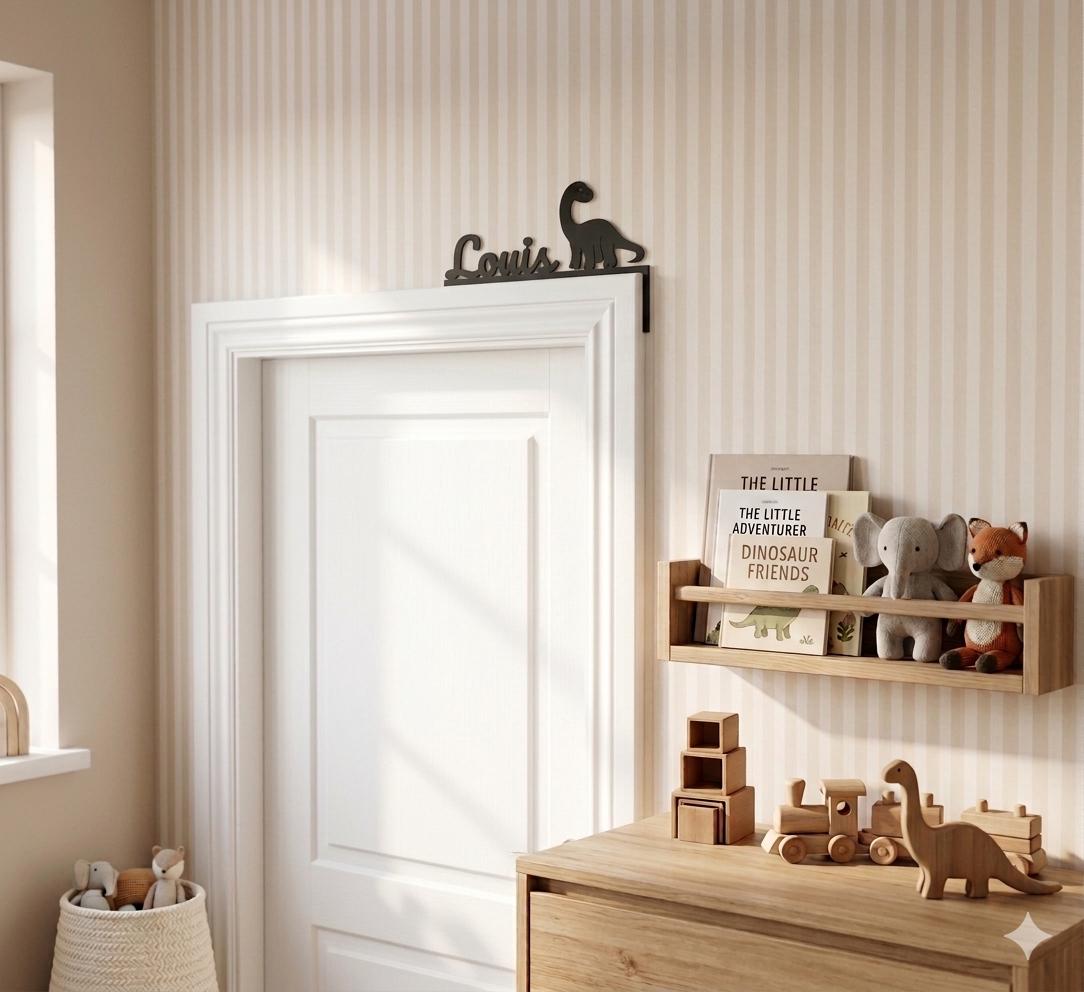 Kinderzimmer Türrahmen Deko mit Name | Personalisierbar | Geschenk für Kinder | Namensschild Türschild