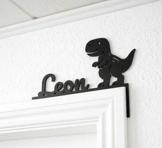 Namensschild Kinderzimmer mit Dino Motiv • Personalisierbare Türrahmen Deko