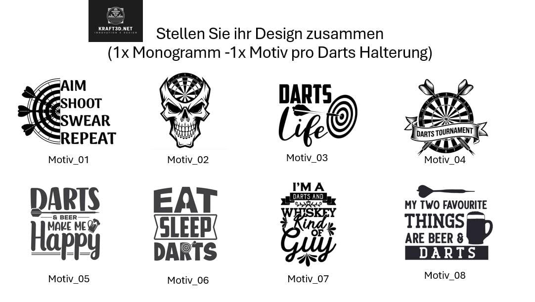 Personalisierte Dart Halterung aus Holz • Halterung/Ständer für Dartpfeile mit Namensgravur