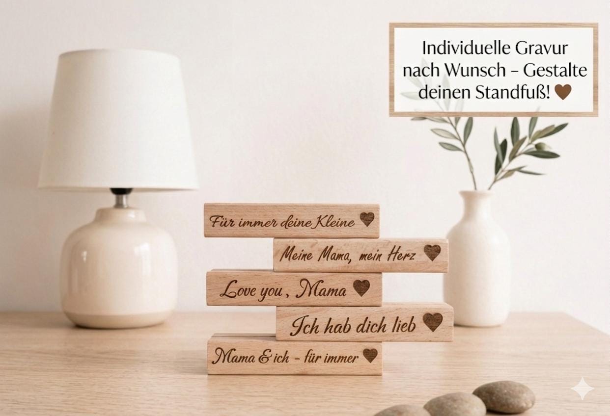 Geschenk beste Freundin | personalisierter Deko Aufsteller Ich hab dich Lieb - Line Art Aufsteller aus Holz & 3D Druck
