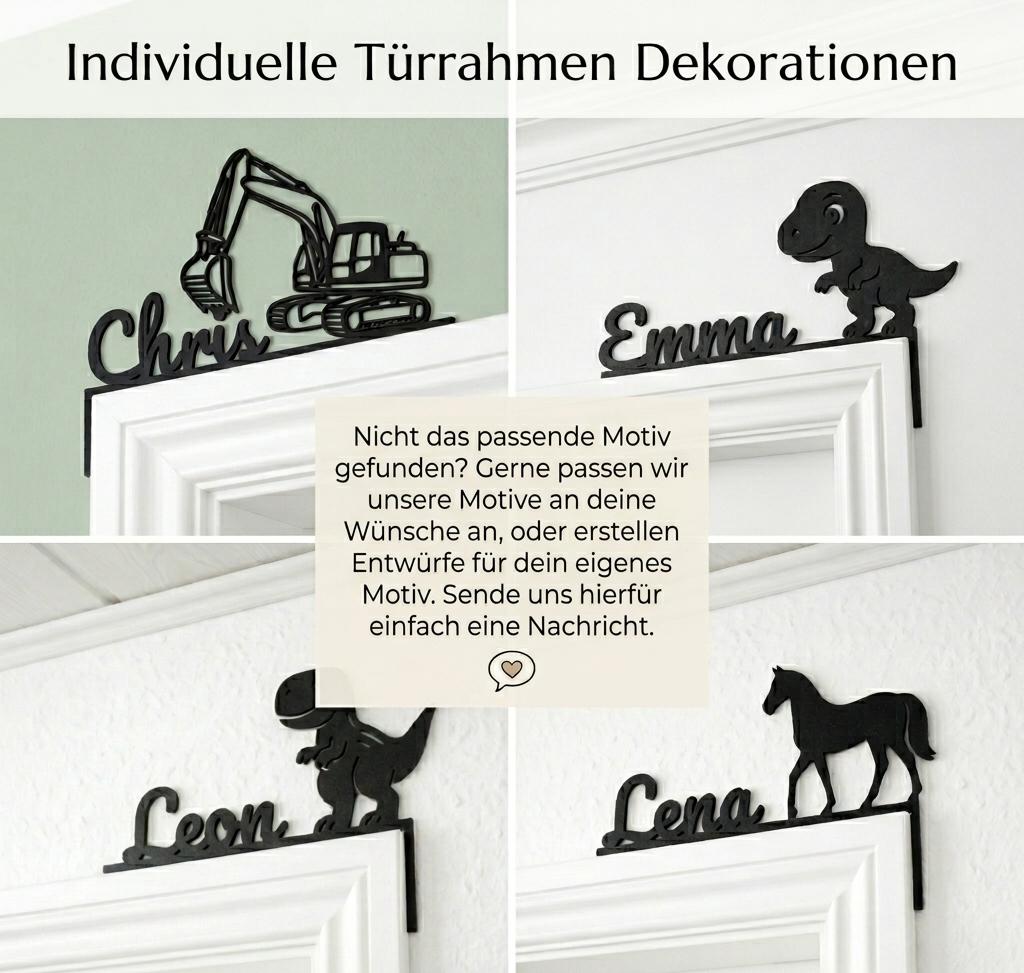 Bagger Türrahmen Deko mit Namen • Personalisiertes Kinderzimmer Namensschild Jungen • 3D Druck Dekoration Kinderzimmer Fahrzeuge