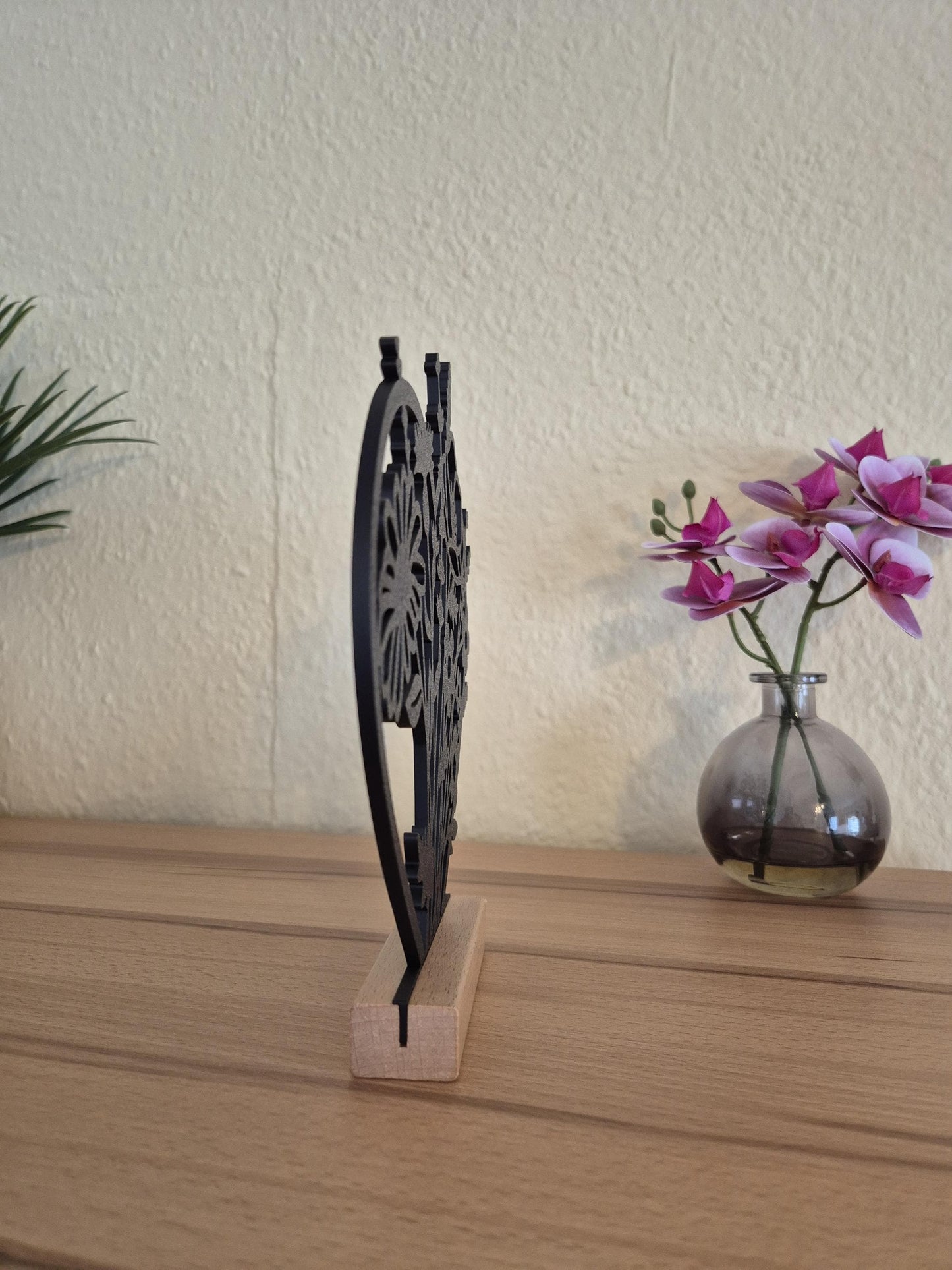Blumen Aufsteller Wildblumen Herz | Geschenk für Blumenliebhaber |minimalistische Wohnzimmerdeko | Fensterbank Deko