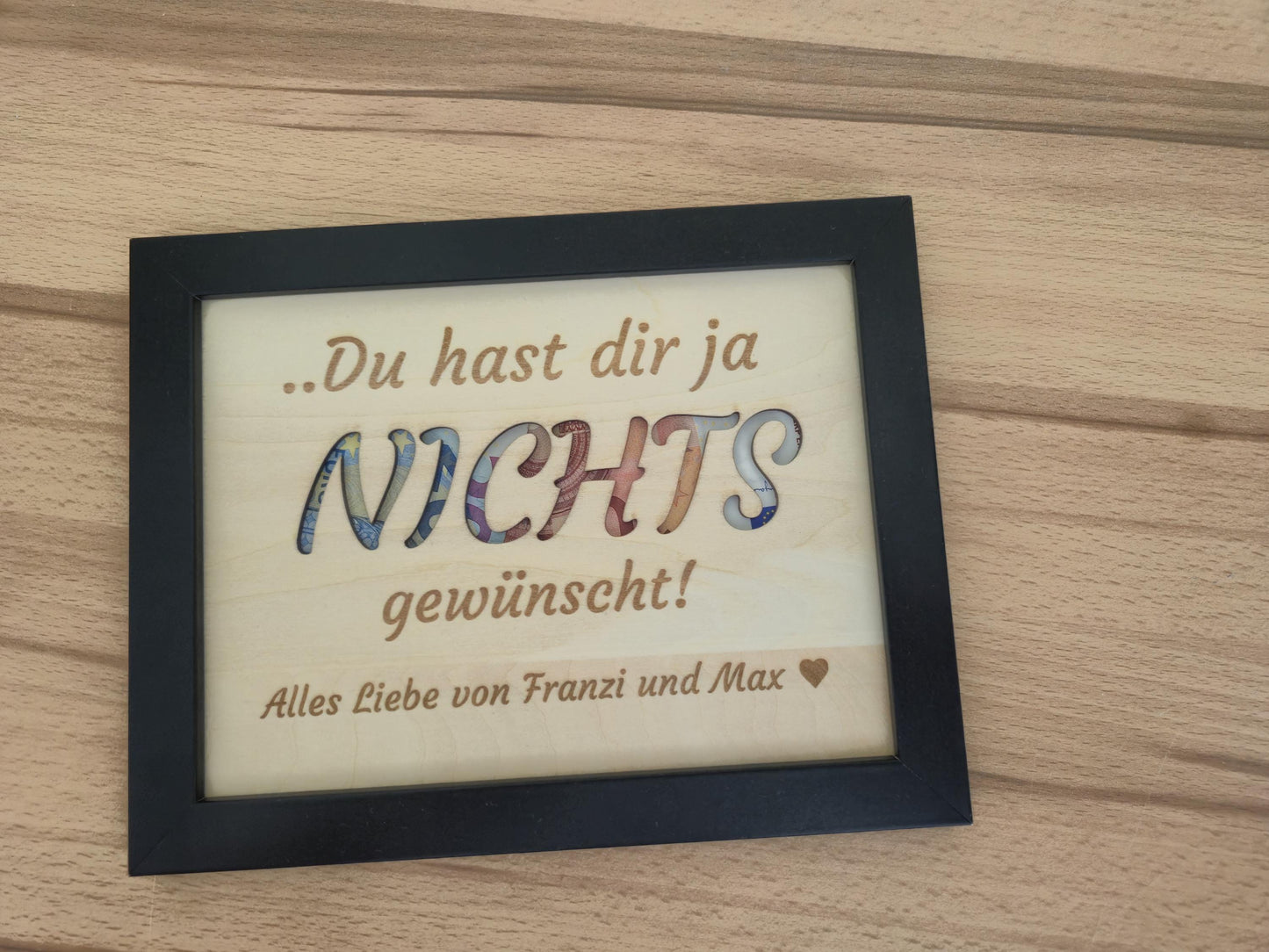 Geldgeschenk zum Geburtstag - Gerahmtes Geldgeschenk für Männer und Frauen