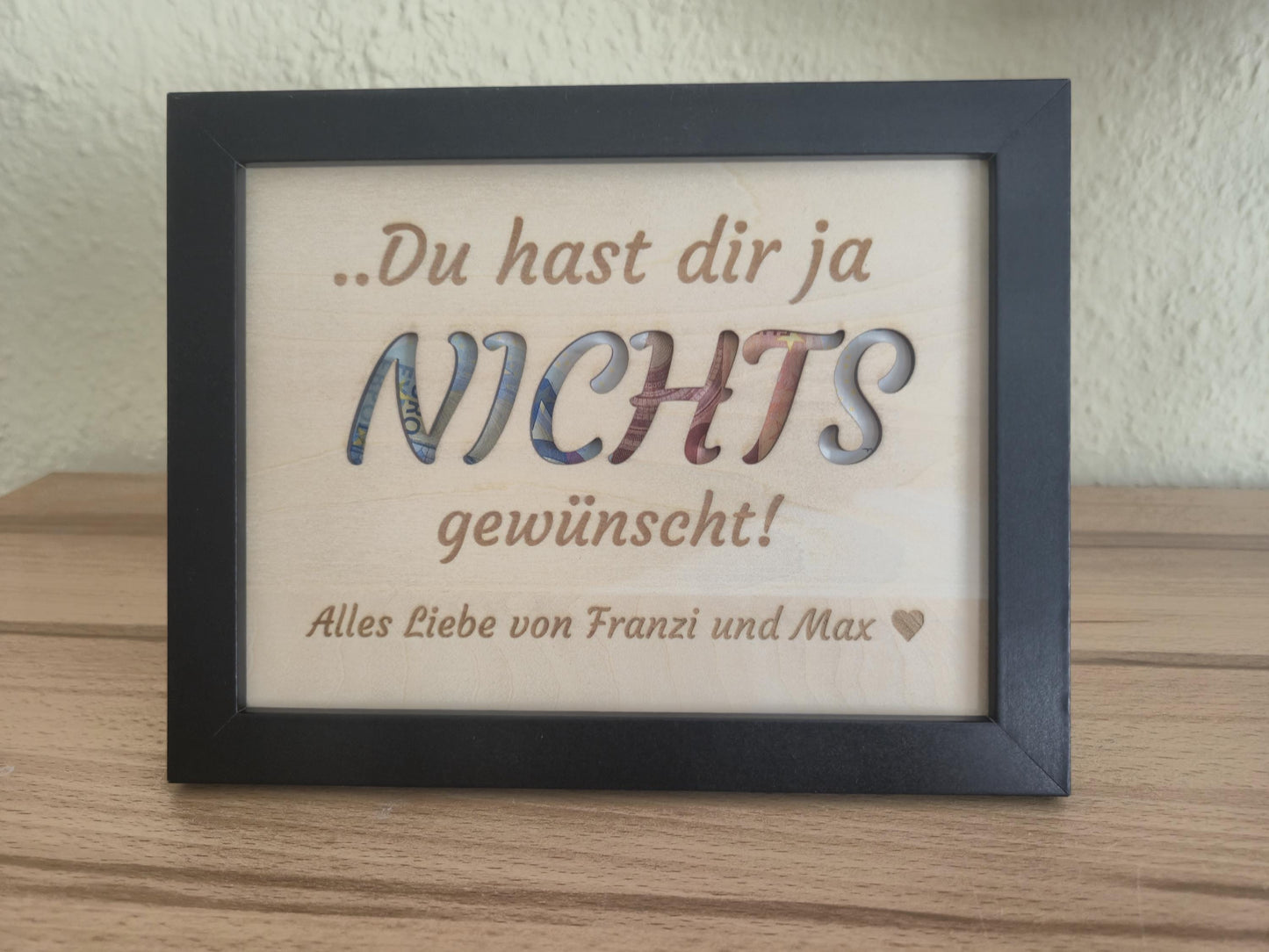 Geldgeschenk zum Geburtstag - Gerahmtes Geldgeschenk für Männer und Frauen