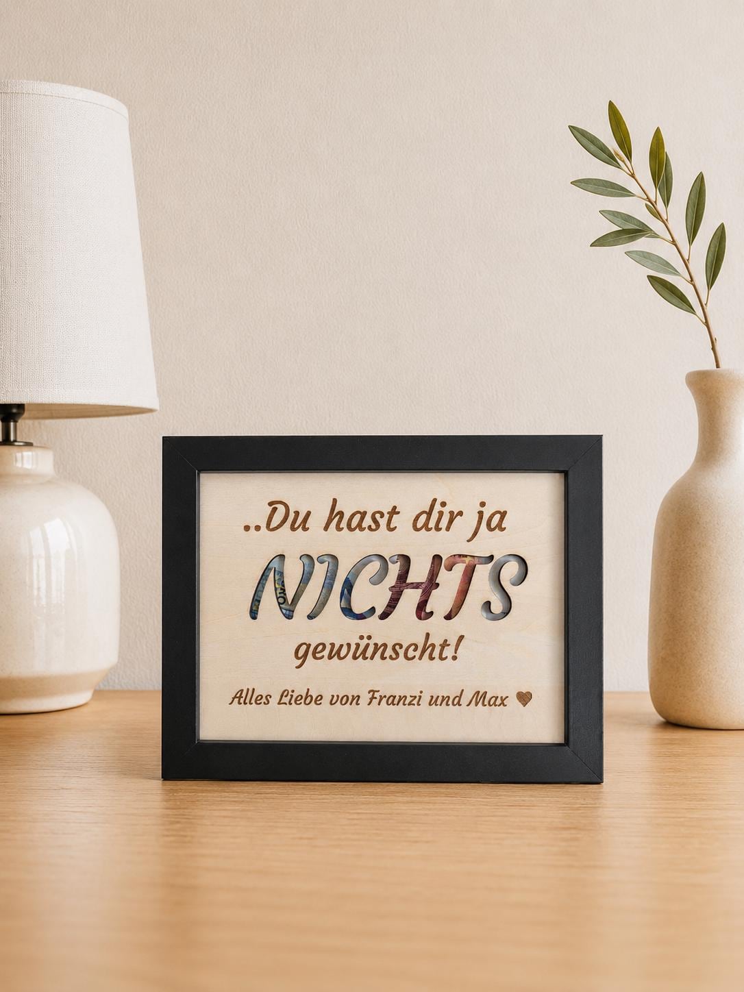Geldgeschenk zum Geburtstag - Gerahmtes Geldgeschenk für Männer und Frauen