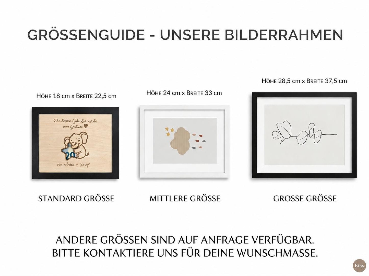 Geldgeschenk zur Geburt - Personalisierbares Geldgeschenk mit Bilderrahmen