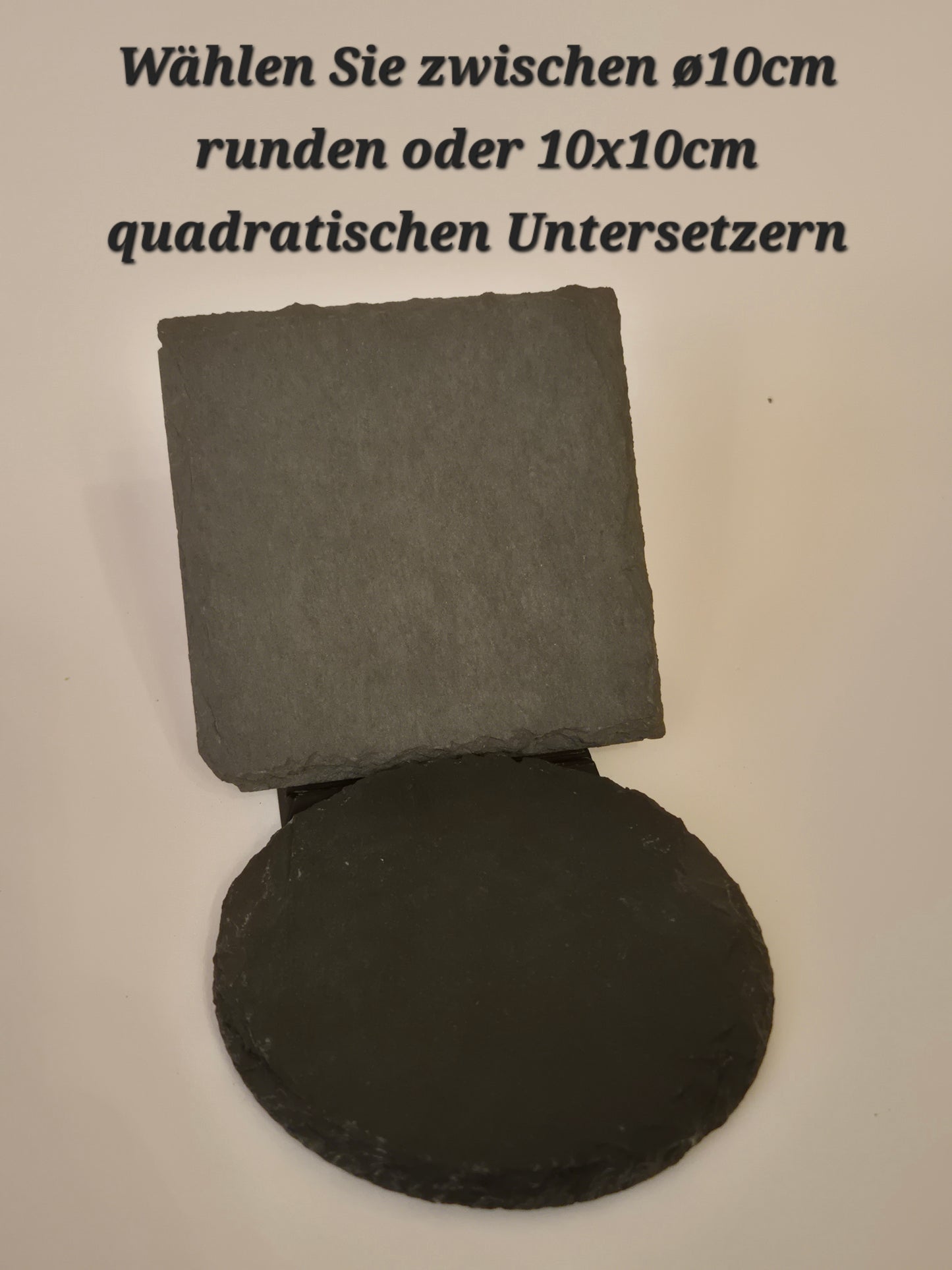 6x Schiefer-Untersetzer mit süßem Weihnachtsmotiv – 6er Set inkl. Ständer - Merry Christmas Slate Coaster - Frohes Fest Reh